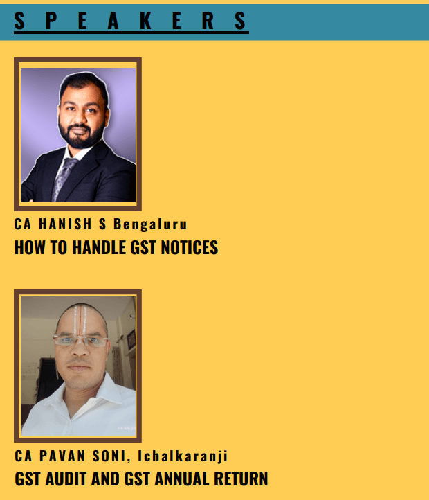 Speakers of Seminar on GST Audit & Annual Return, GST Notices